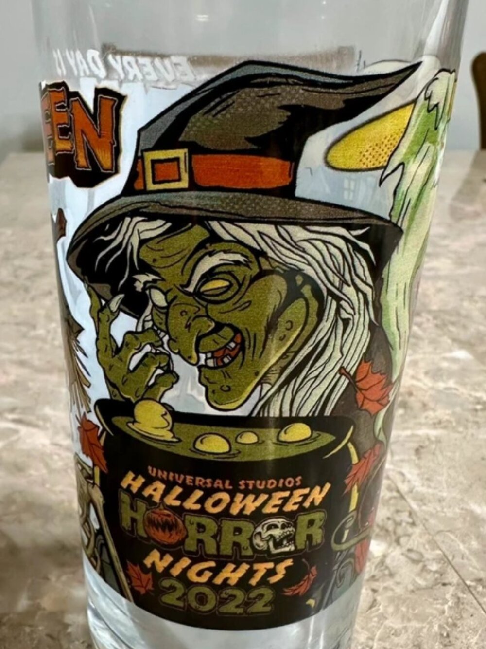 Universal Studios Halloween Horror Nights 2022 Vintage Style Collector’s Glass